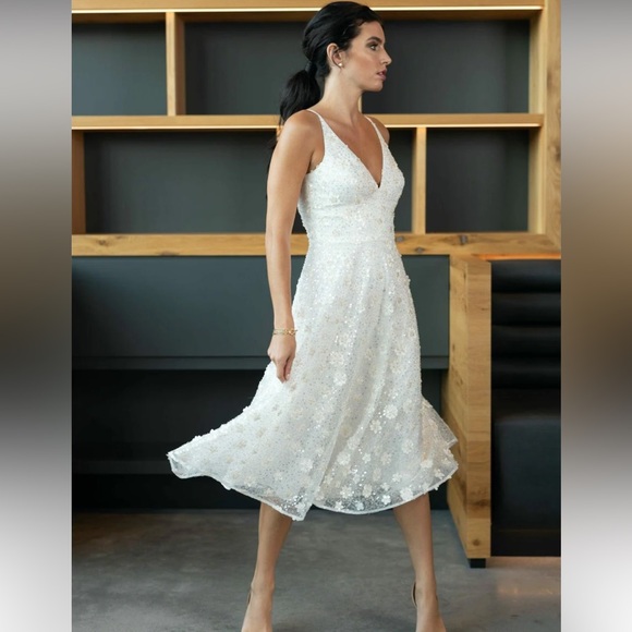 NWOT- DRESS THE POPULATION, Elisa Beaded Dress, Size Medium - Picture 1 of 8